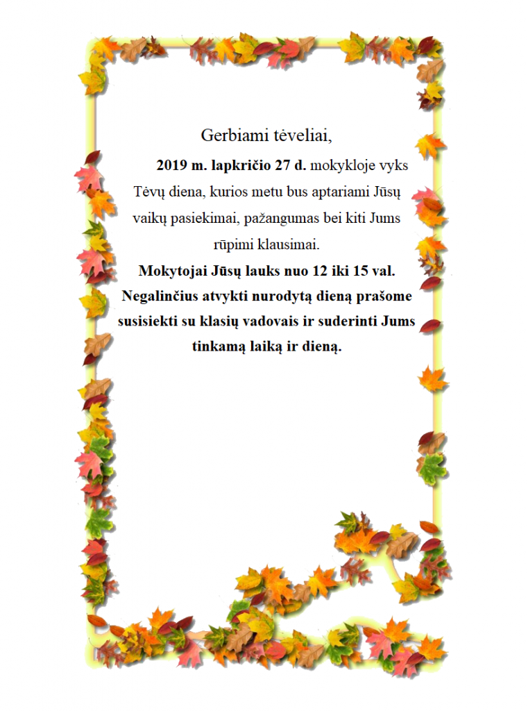 Tėvų diena 2019-11-27